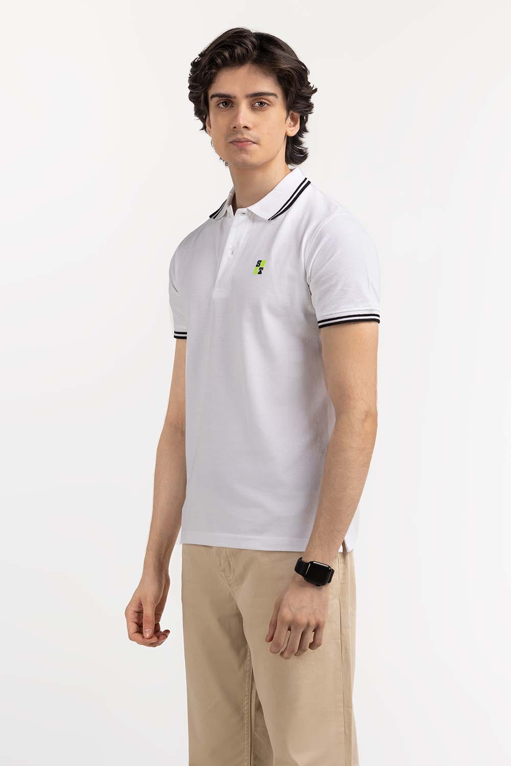 White Basic Polo PS-FPK23-075