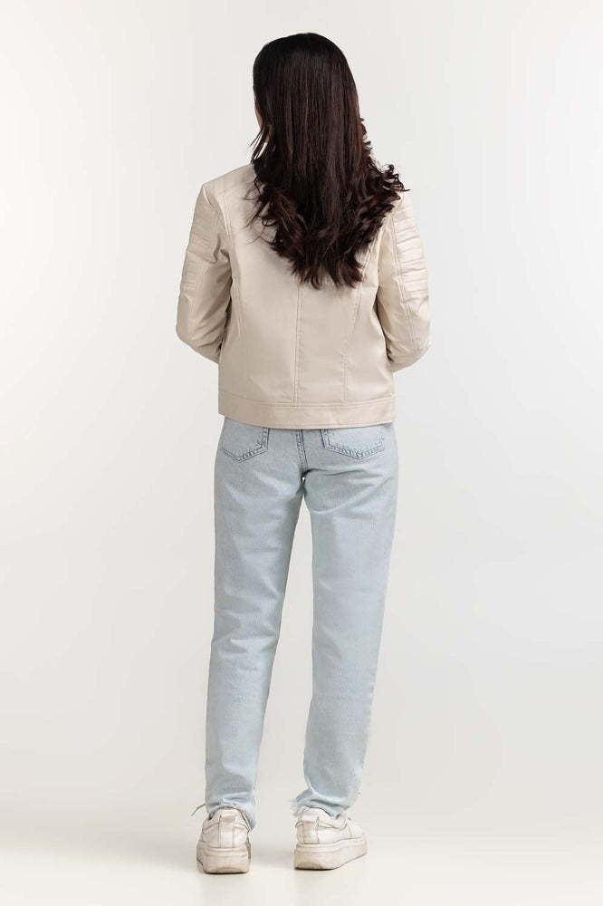 White Basic PU Jacket WM-JKT-WS23-019