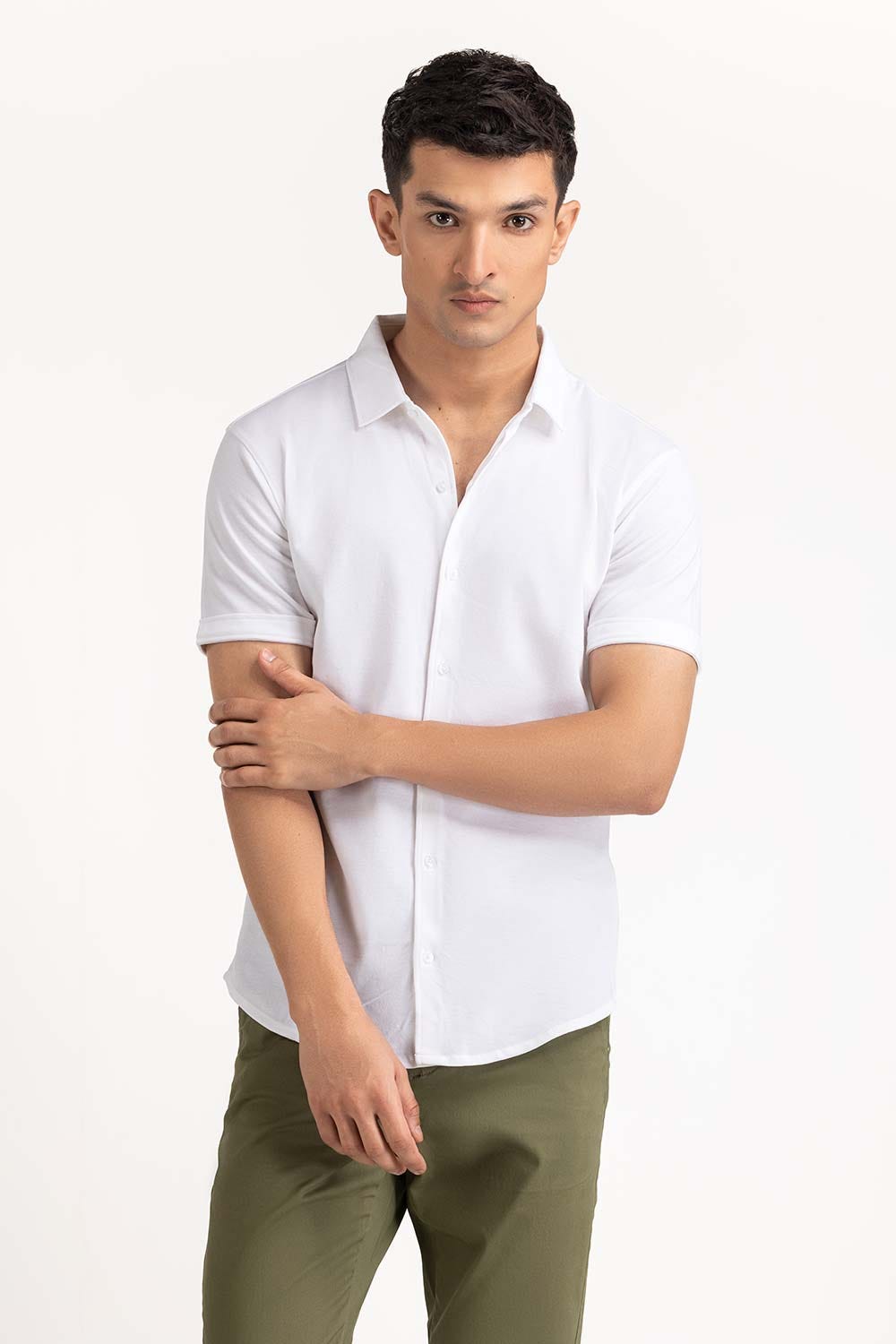 White Basic Shirt KS-HSPK23-035