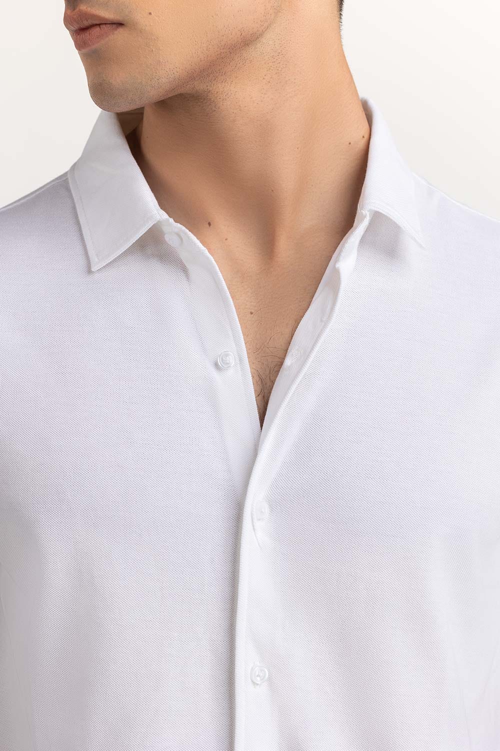White Basic Shirt KS-HSPK23-035