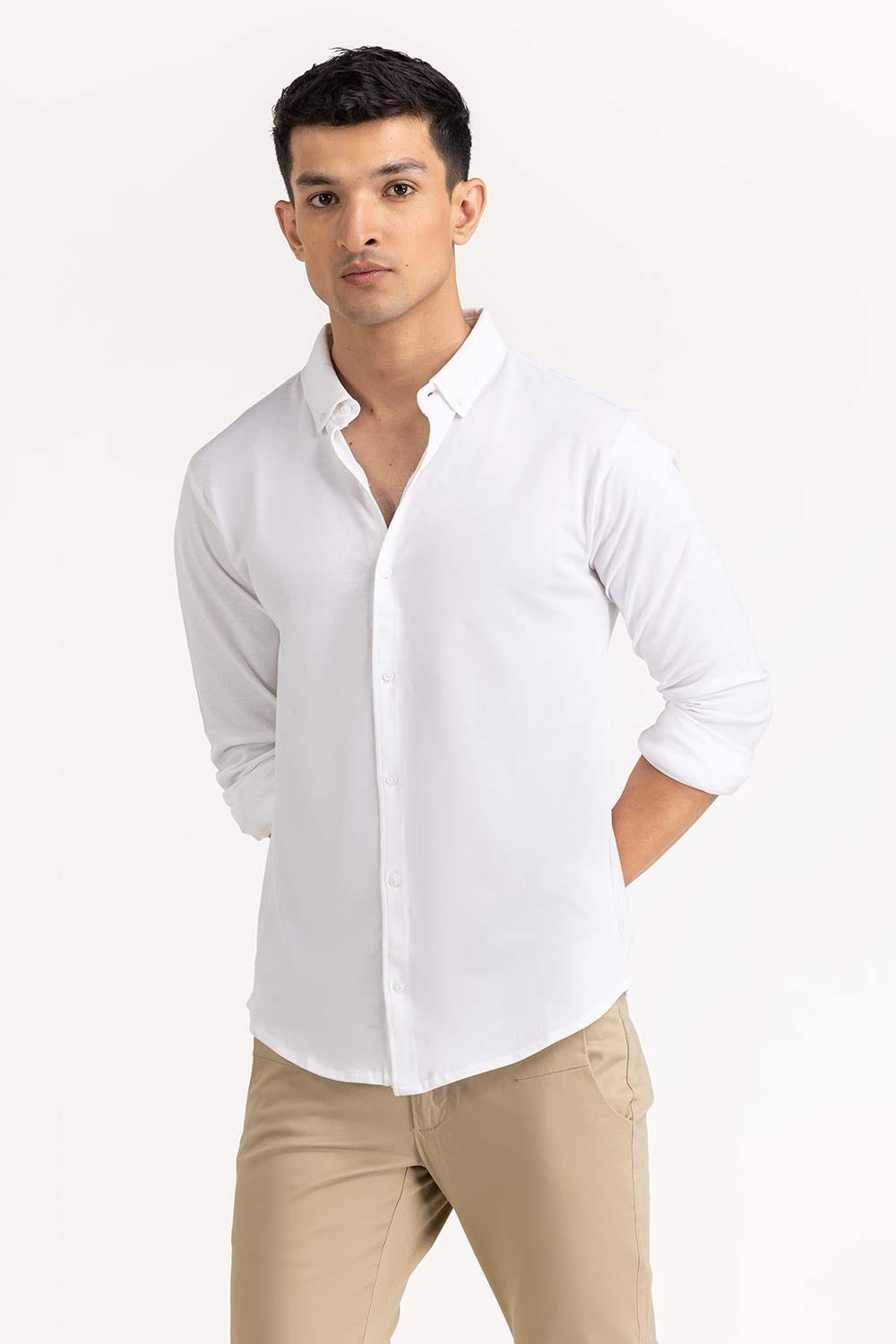 White Basic Shirt KS-HSPK23-039