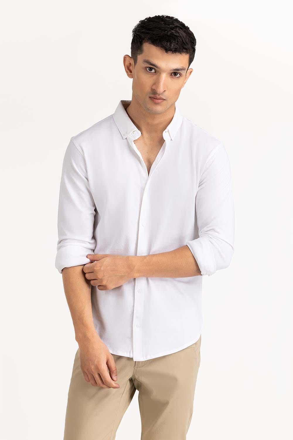 White Basic Shirt KS-HSPK23-039