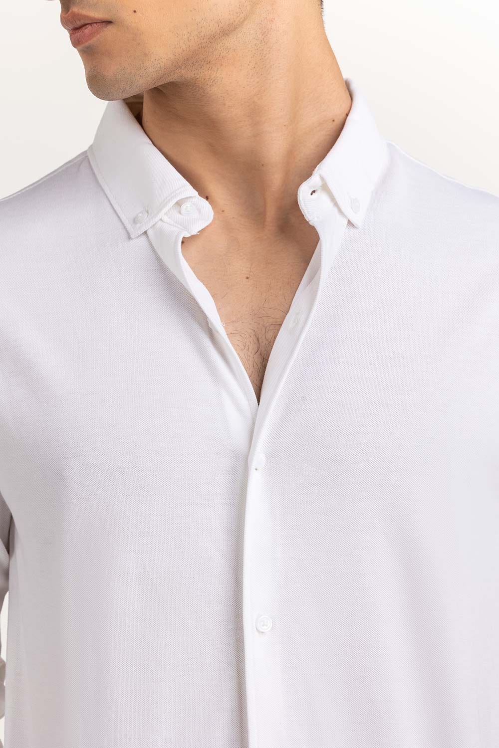 White Basic Shirt KS-HSPK23-039