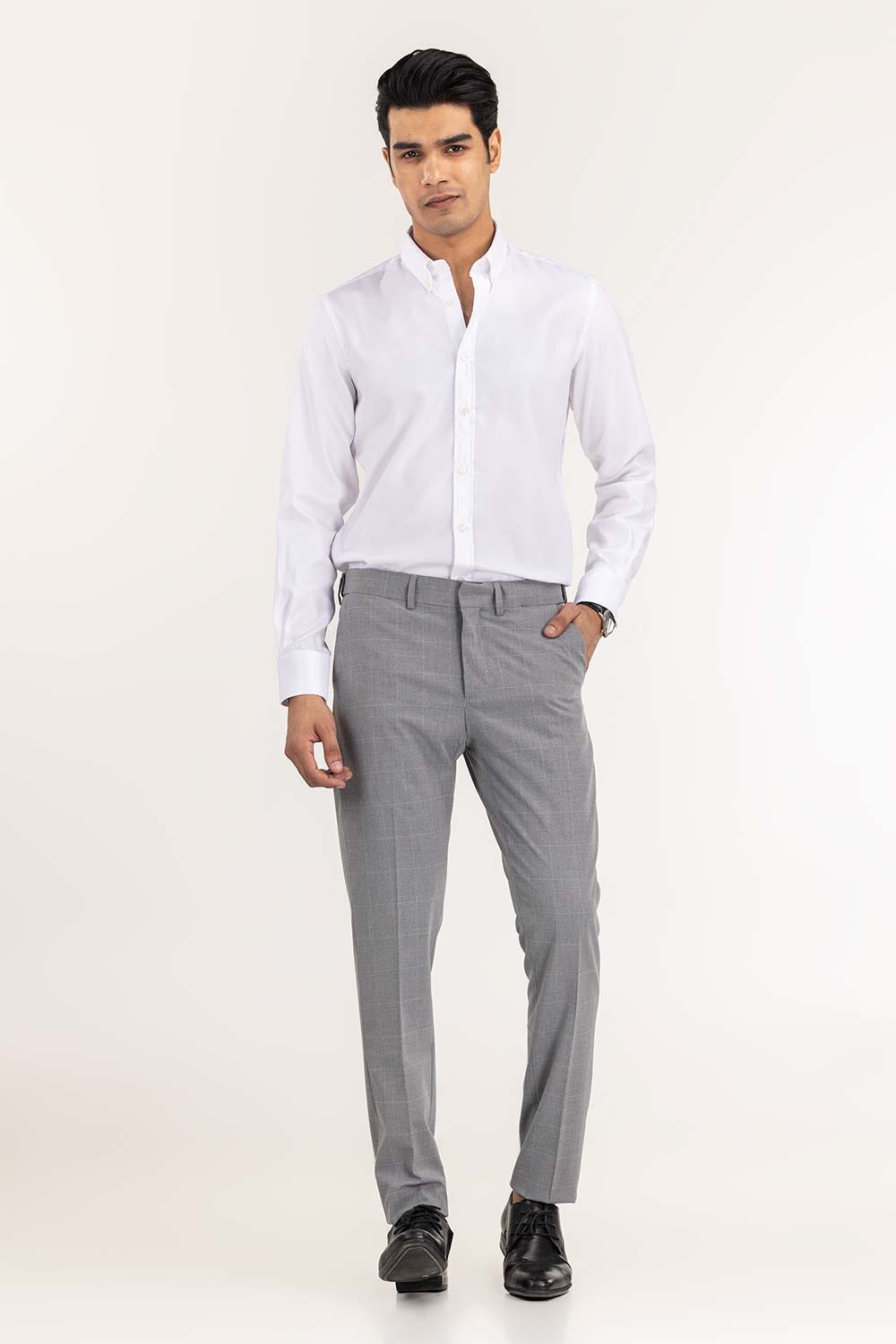 White Basic Smart Casual Shirt SC-YD22-008