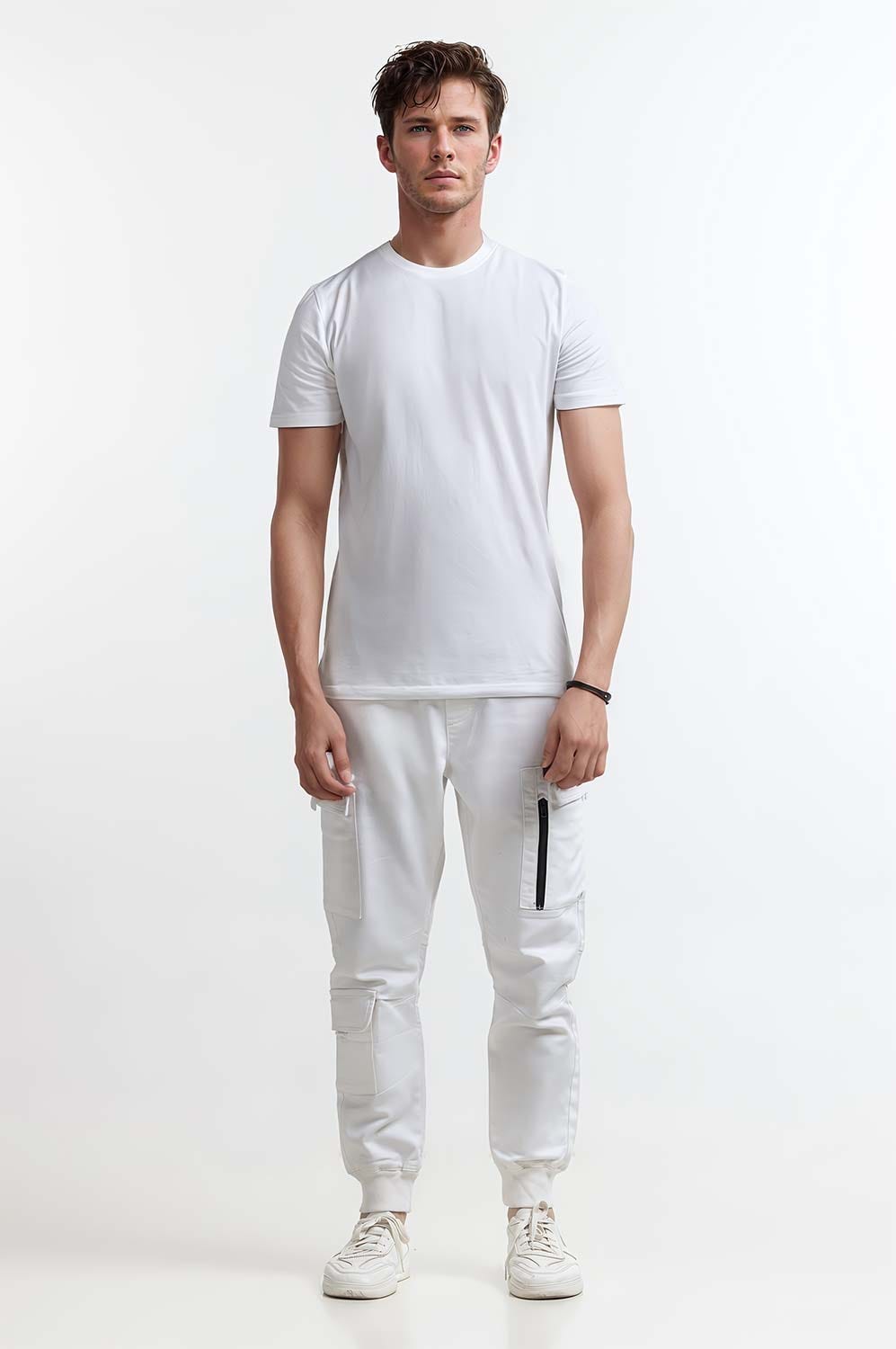 White Basic Trouser MNTRCSS24003-A