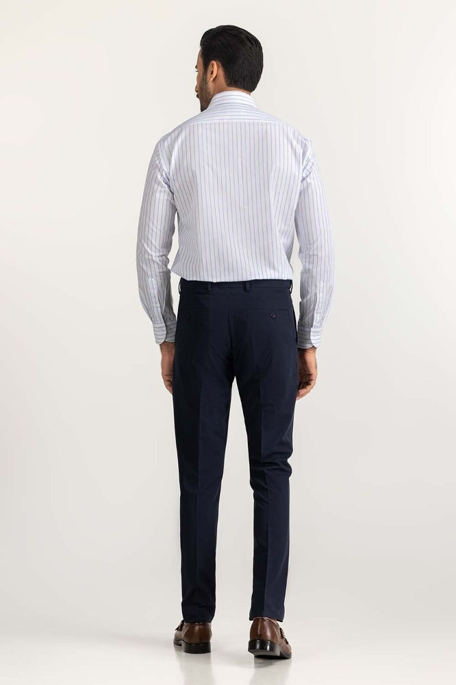 White Blue Stripe Formal Shirt MN-FS-PD24-031