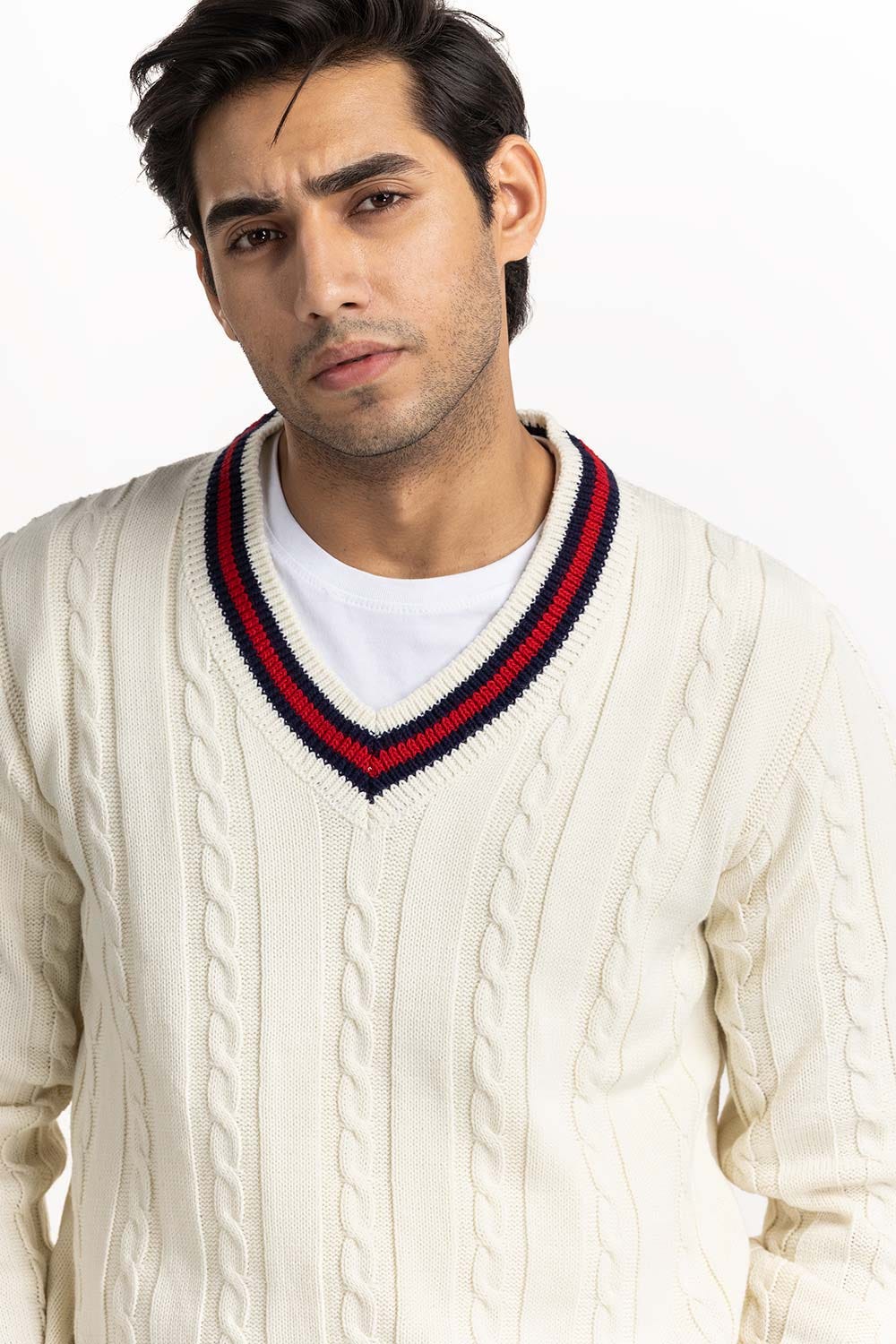 White Cricket Sweater SWT-FFSVN22-102