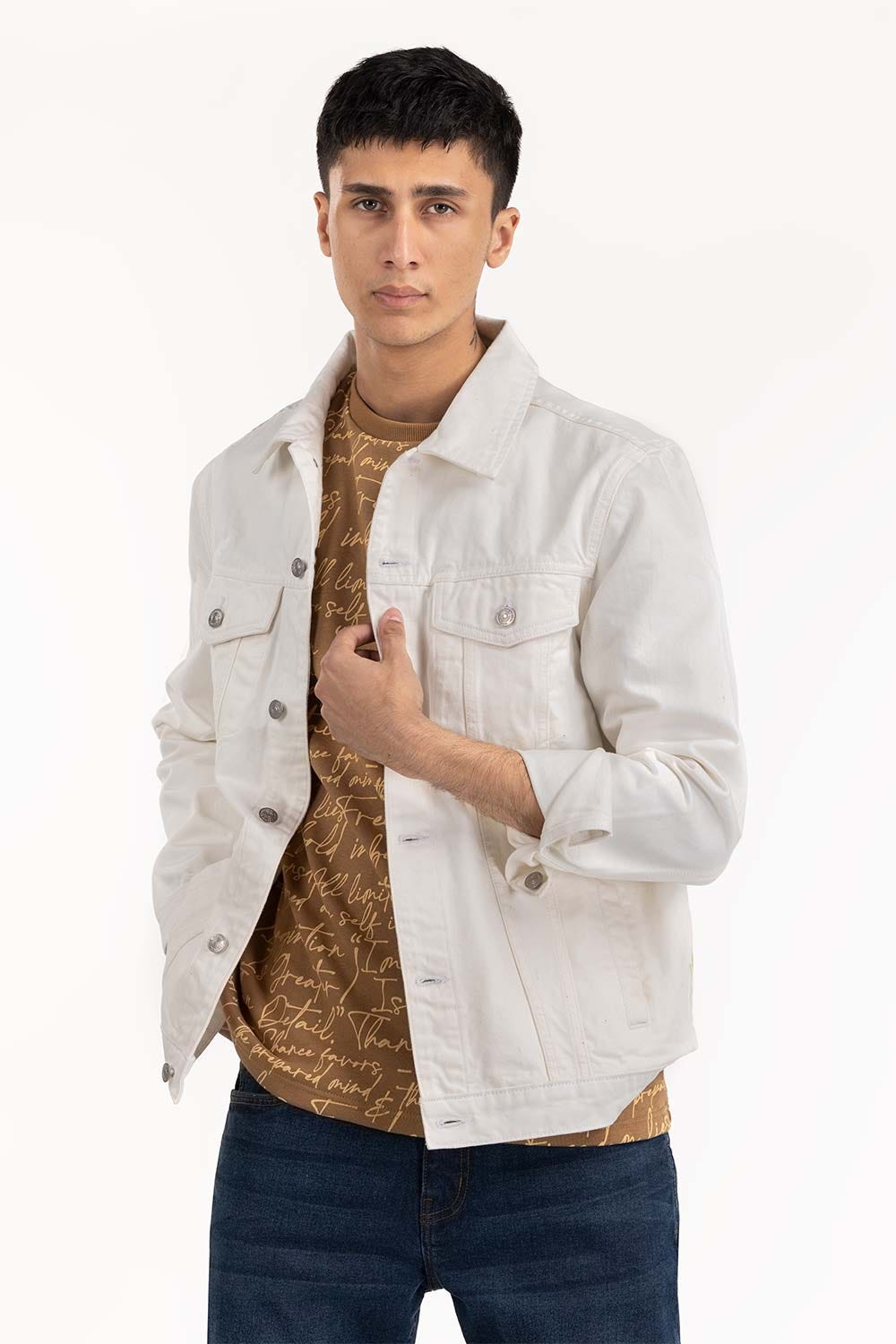 White Denim Jacket 224-110-040