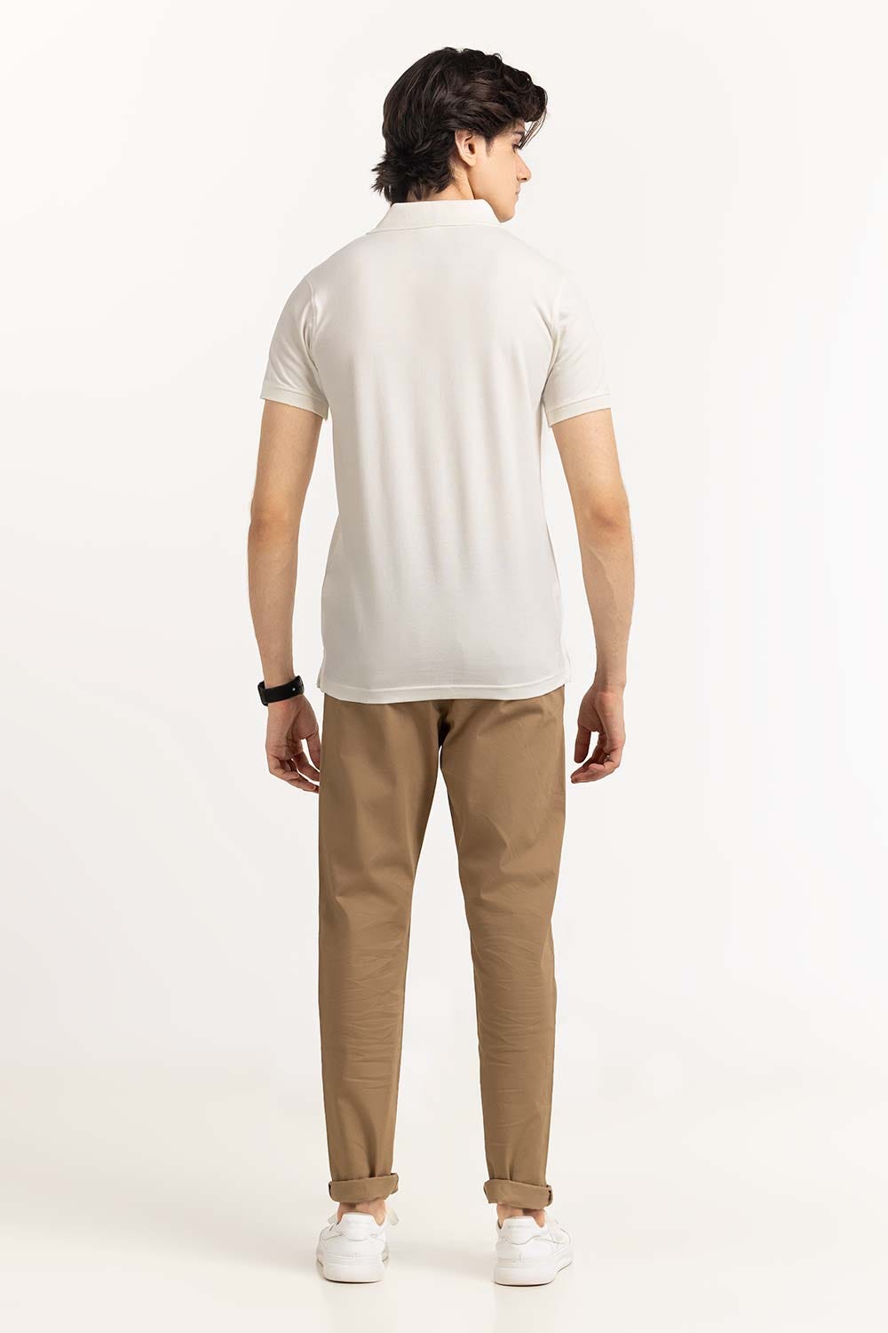 White Embroidered Polo PS-FPK23-183