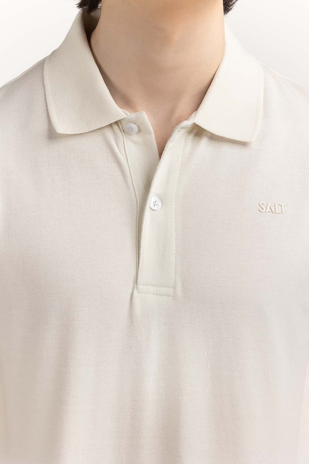 White Embroidered Polo PS-FPK23-183