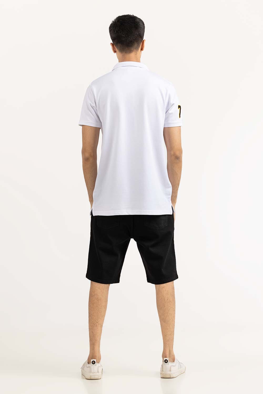 White Embroidered Polo PS-FPK23-188