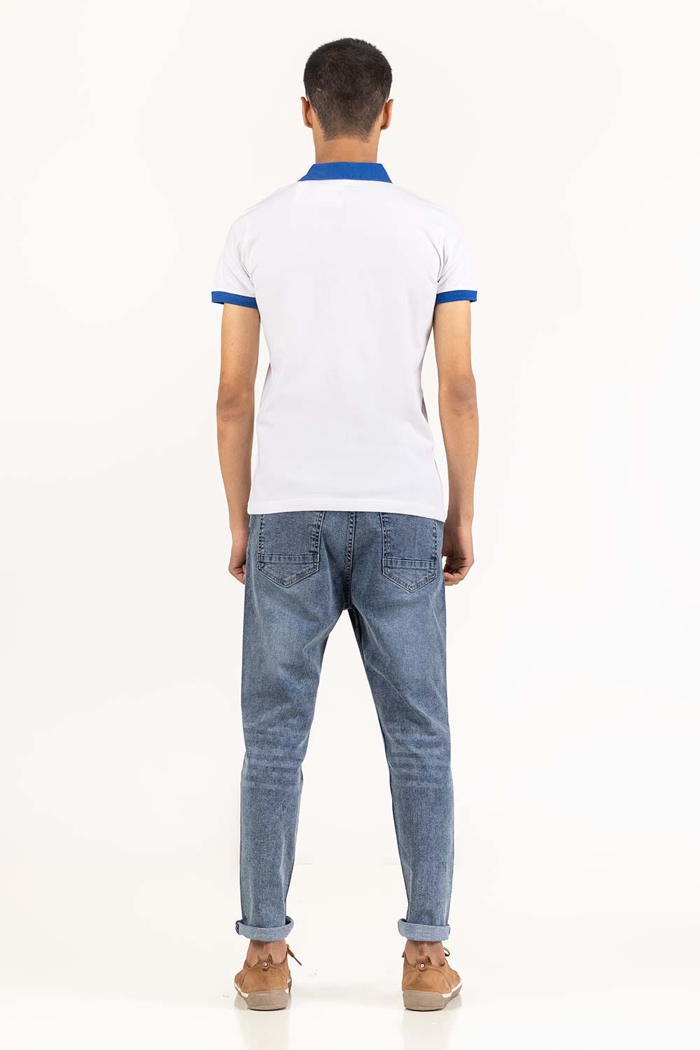 White Embroidered Polo PS-FPK23-250