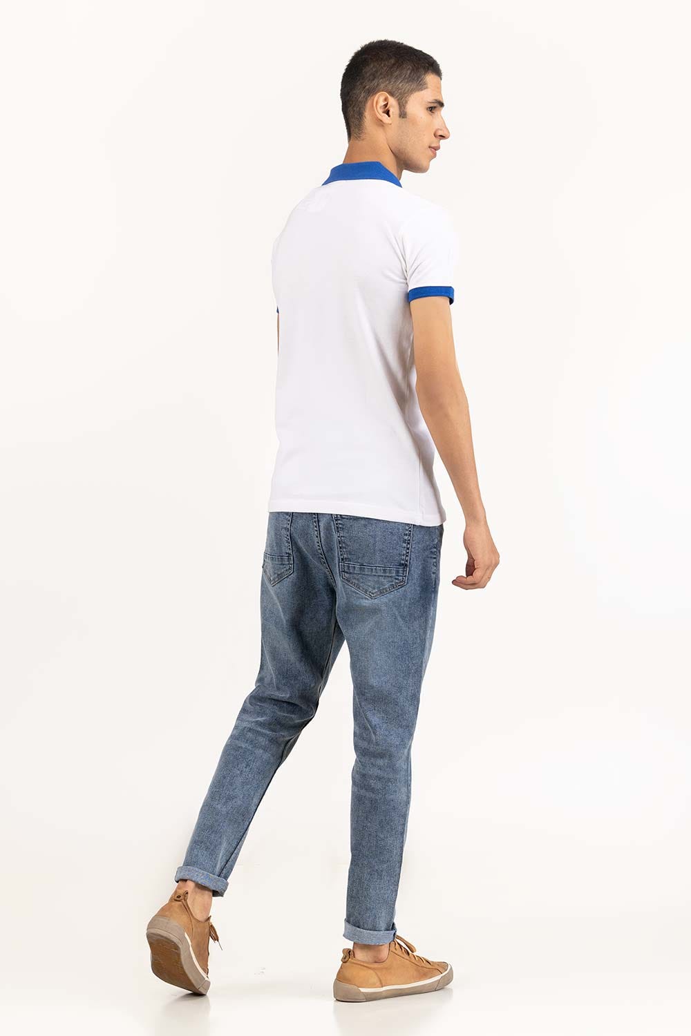 White Embroidered Polo PS-FPK23-250