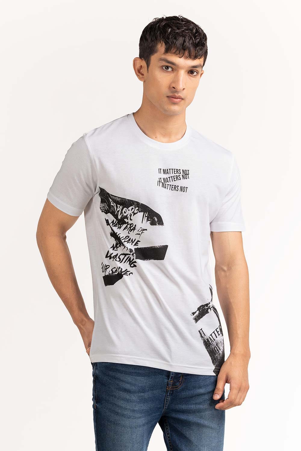 White Graphic Tees TS-CNSJ23-112