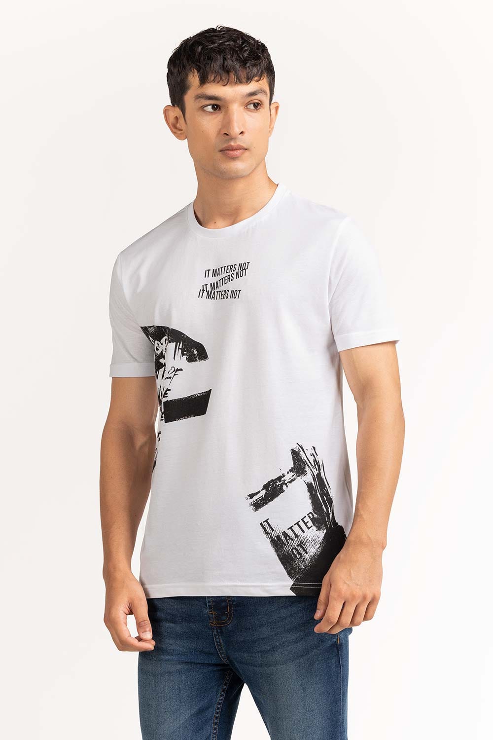 White Graphic Tees TS-CNSJ23-112