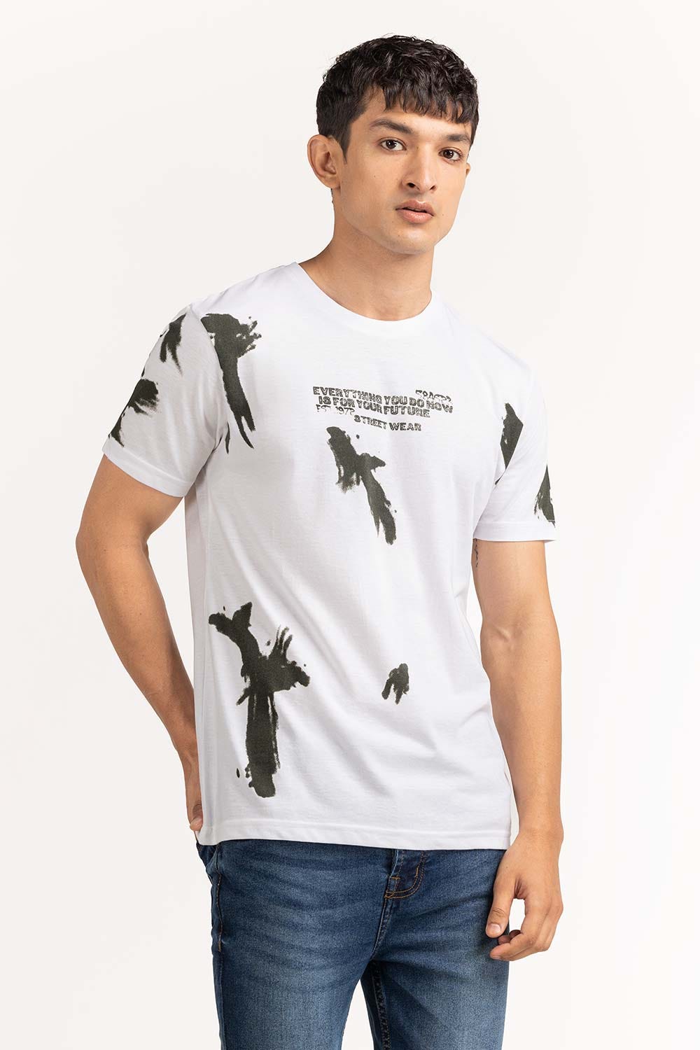 White Graphic Tees TS-CNSJ23-113