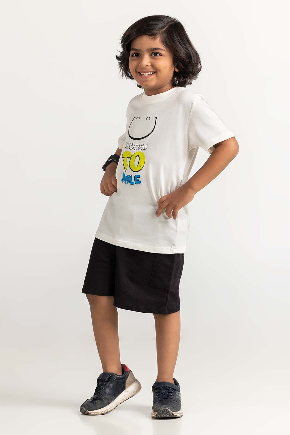 White Green Toddler Boy Knit Printed Tee TB-TS-SS24-039