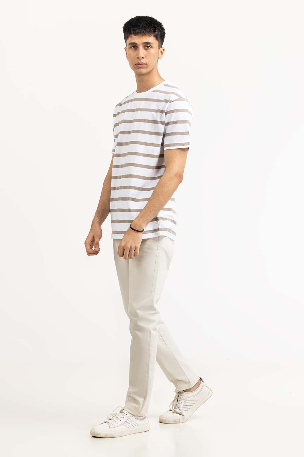 White Khaki Basic Tee TS-CNSJ23-063