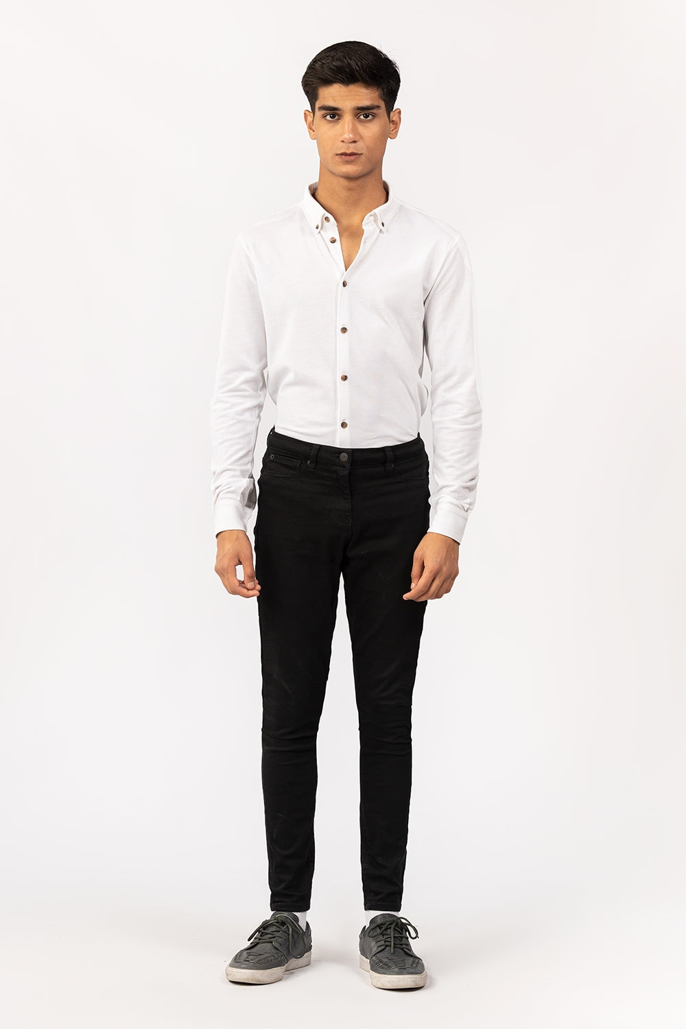 White Knitted Casual Shirt FS-CS-KNIT-D11