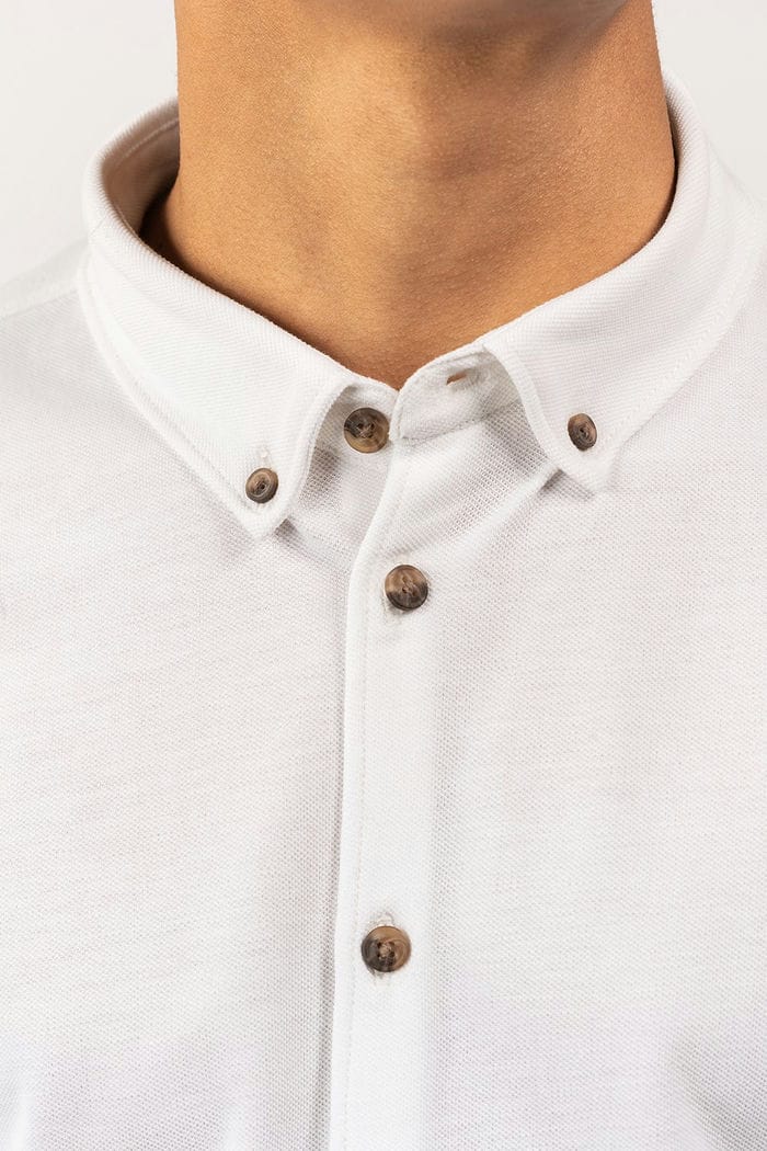 White Knitted Casual Shirt FS-CS-KNIT-D11