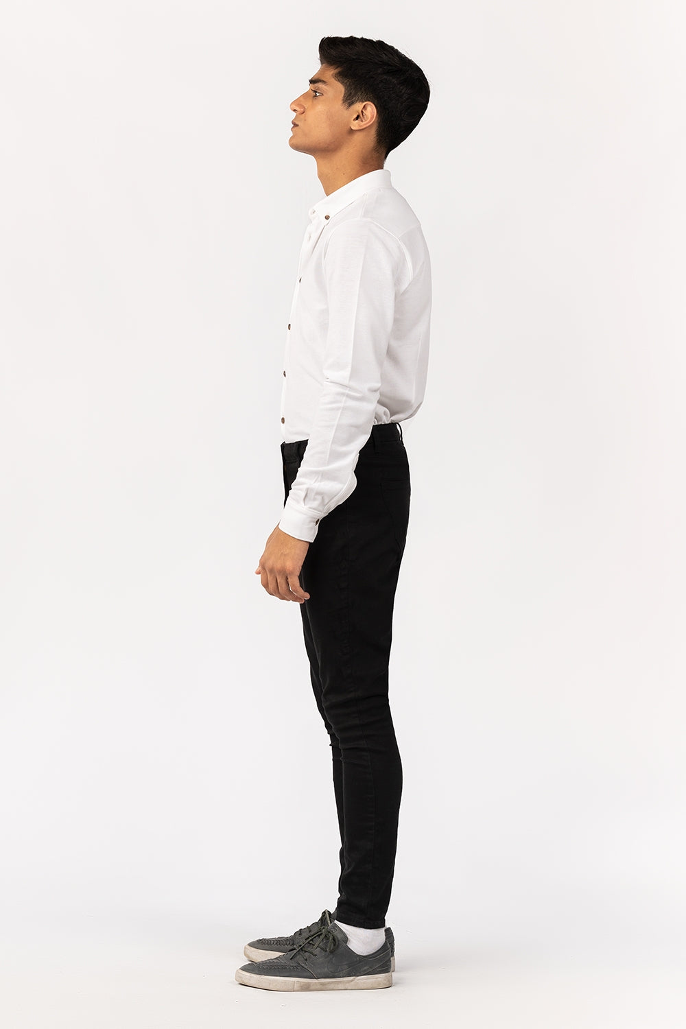 White Knitted Casual Shirt FS-CS-KNIT-D11