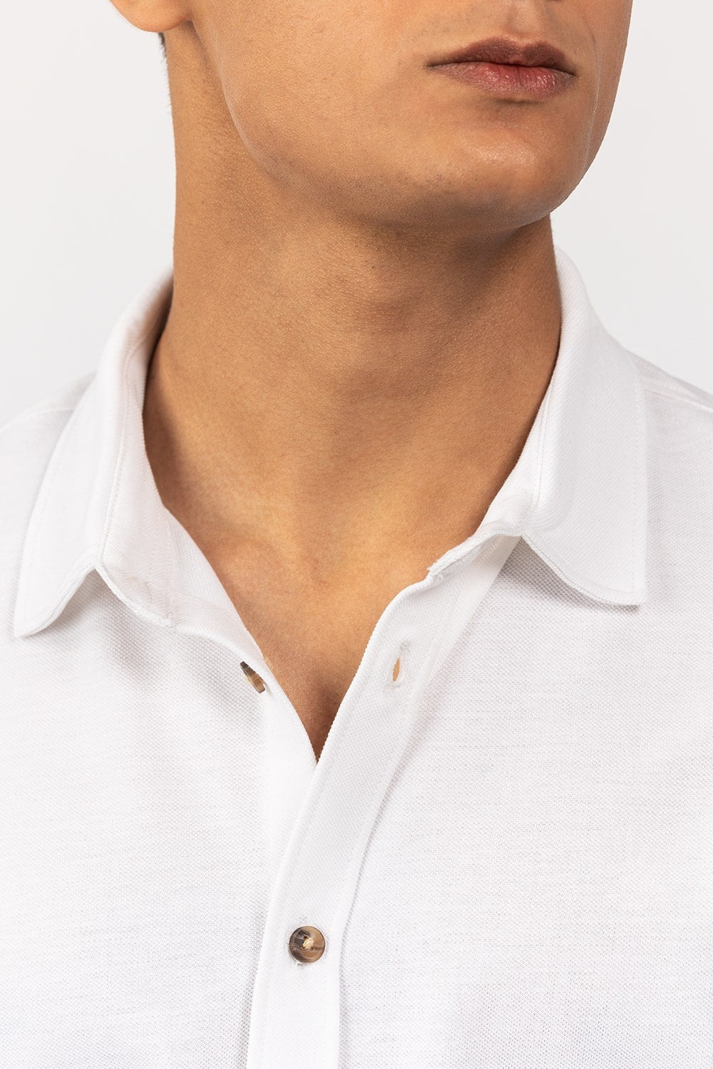 White Knitted Casual Shirt HS-CS-KNIT-D11
