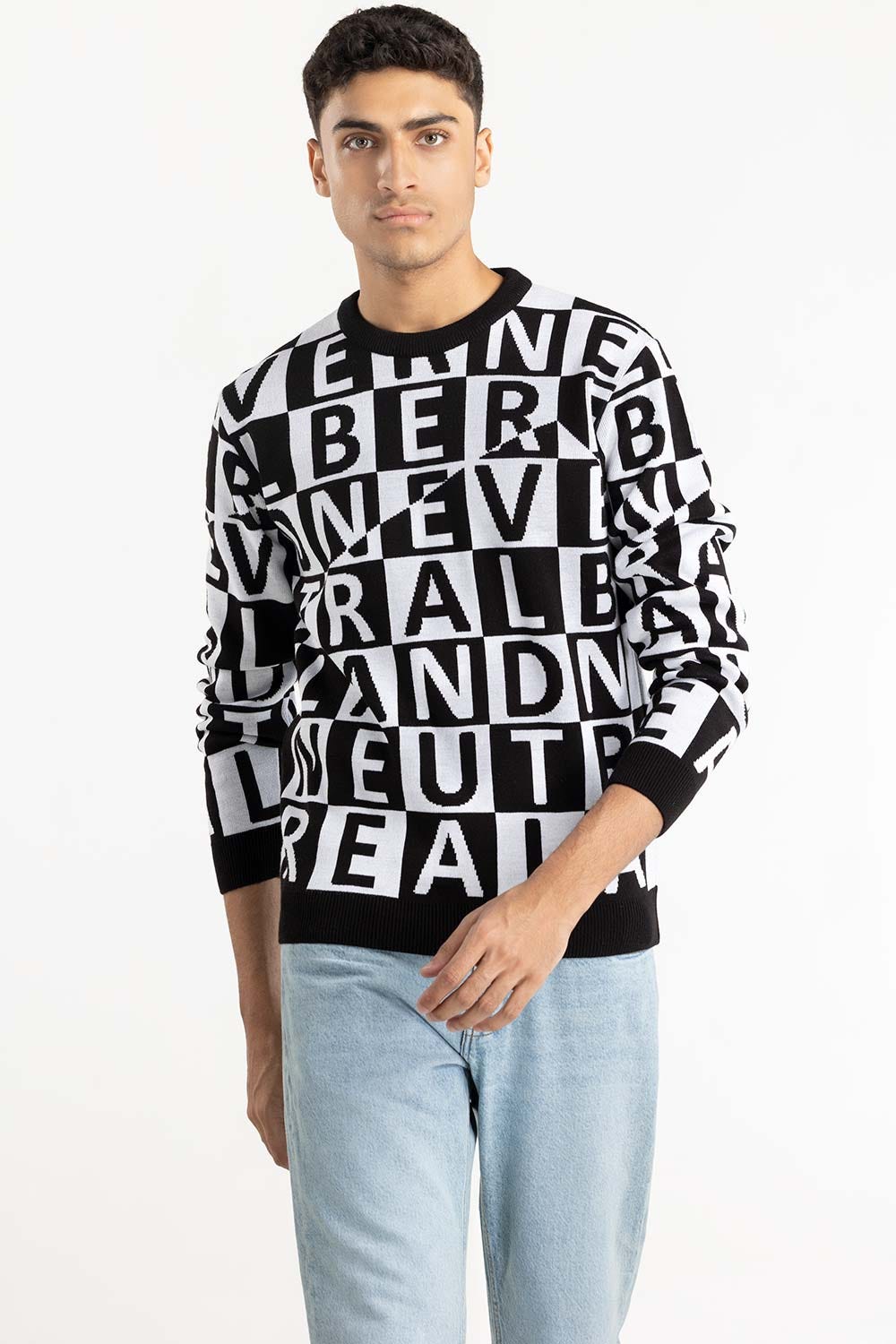 White Knitted Sweater 224-111-037