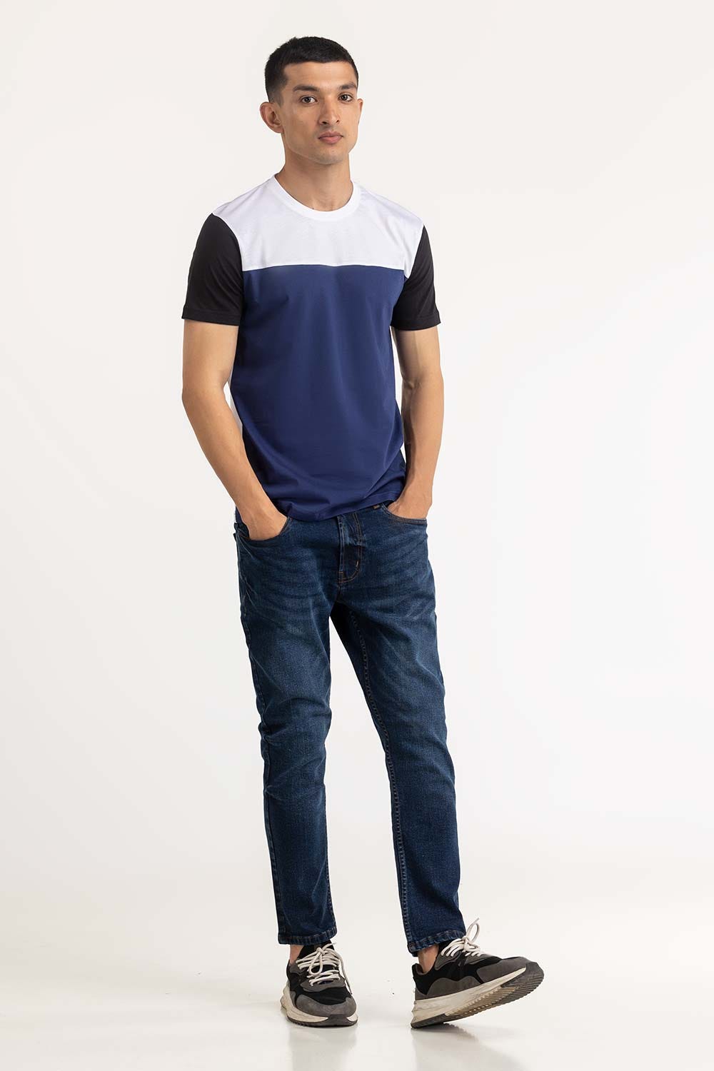 White Navy Graphic Tee TS-CNSJ23-270