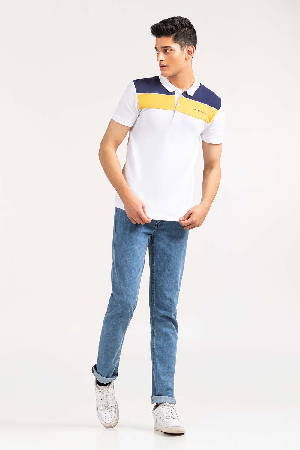 Navy White Sport Polo PKP-SP-112
