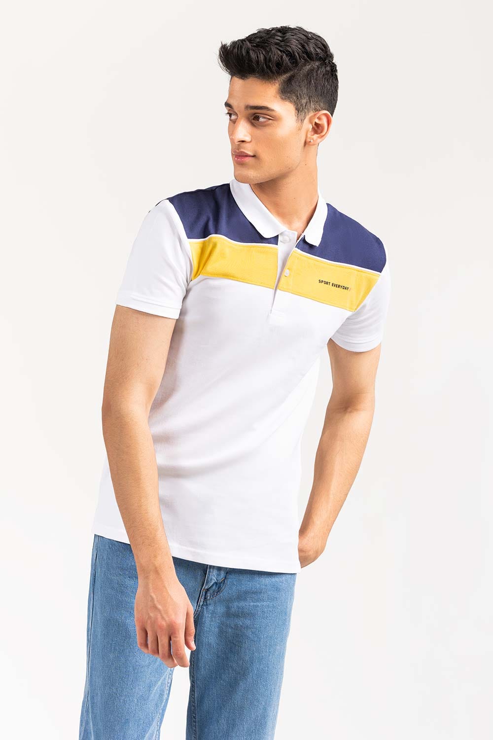 Navy White Sport Polo PKP-SP-112