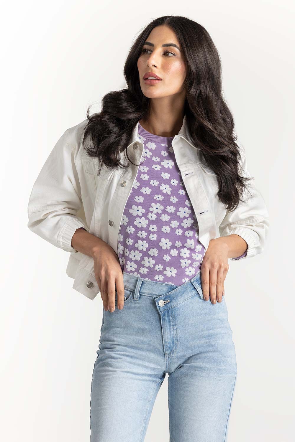 White Non Denim Jacket 224-210-047