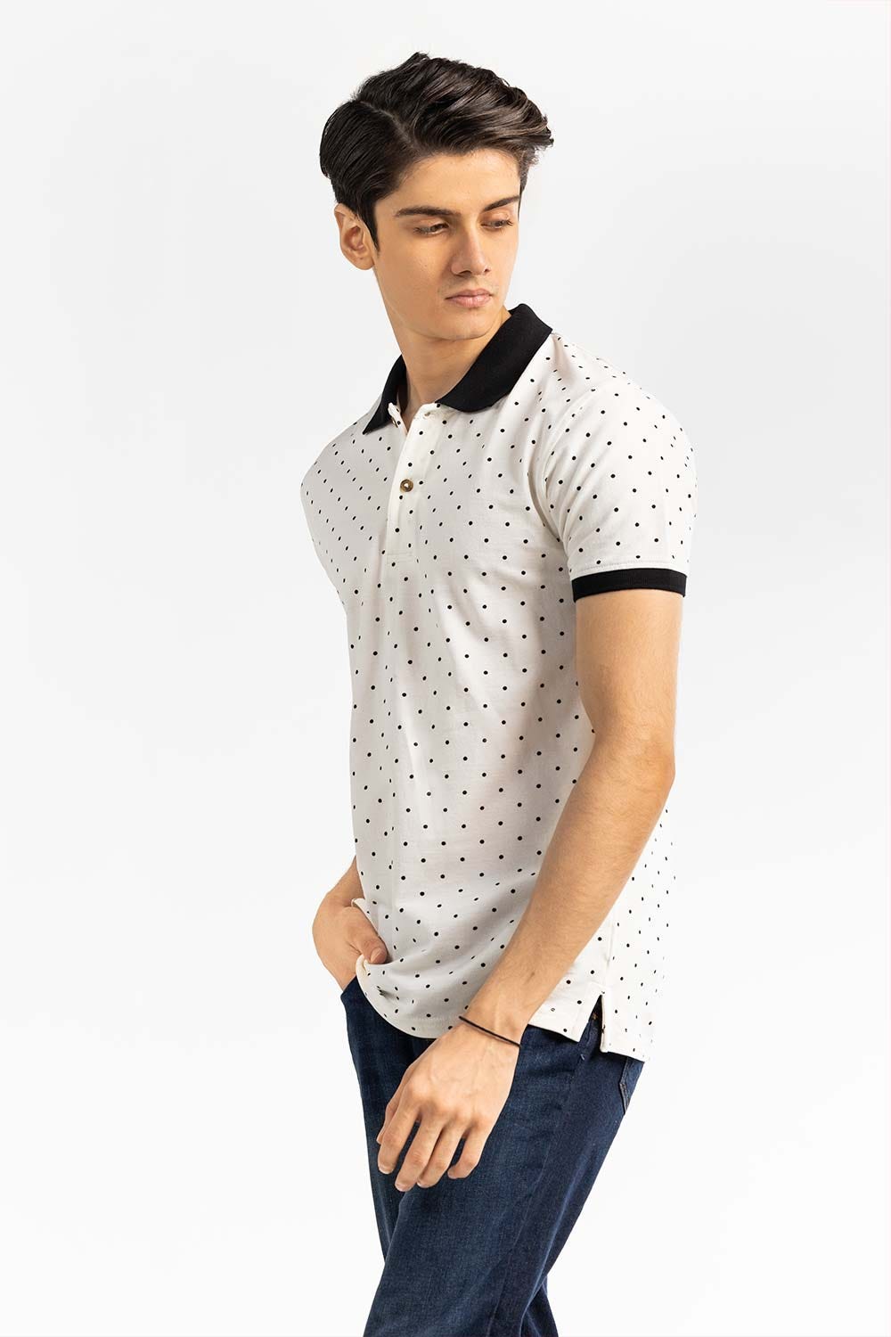 White Printed Polo PKP-PRINT-D12