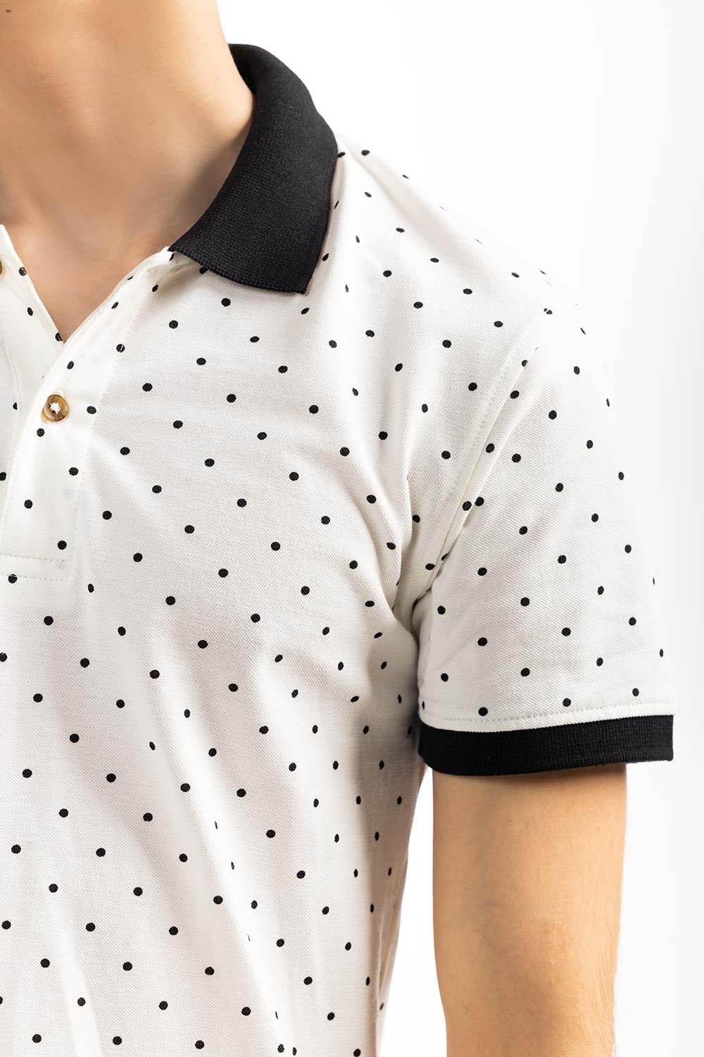 White Printed Polo PKP-PRINT-D12