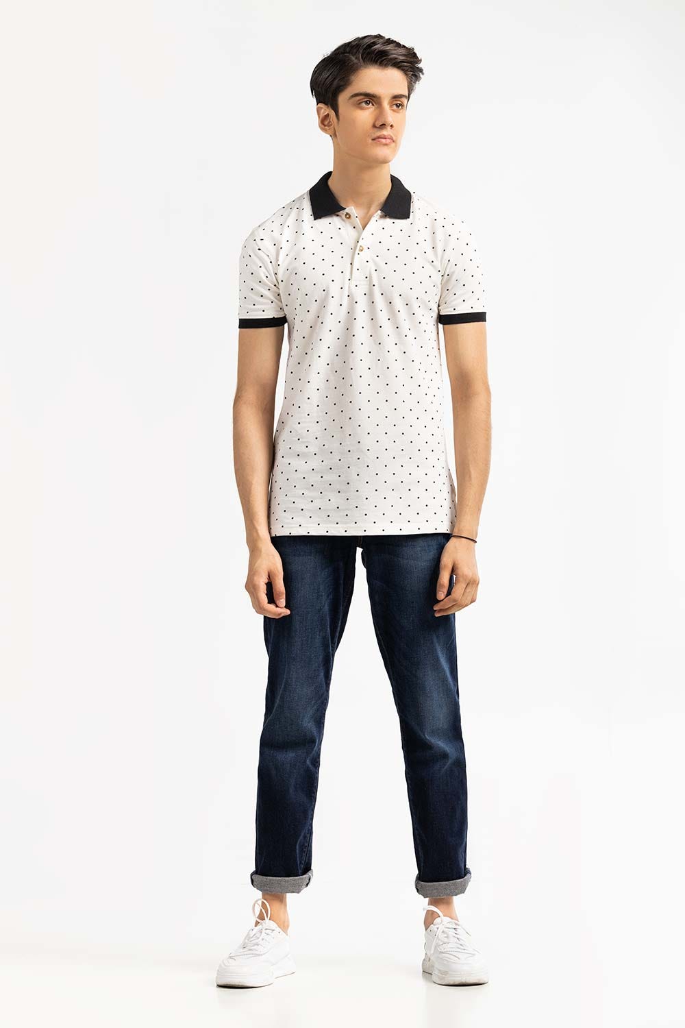 White Printed Polo PKP-PRINT-D12