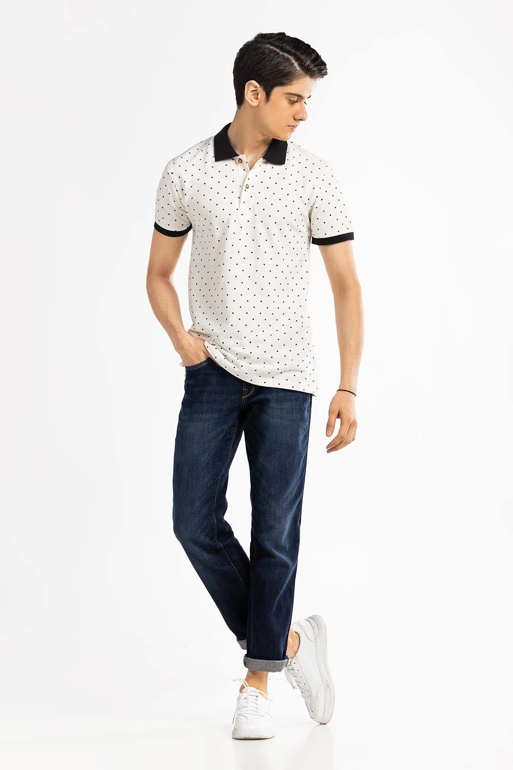 White Printed Polo PKP-PRINT-D12