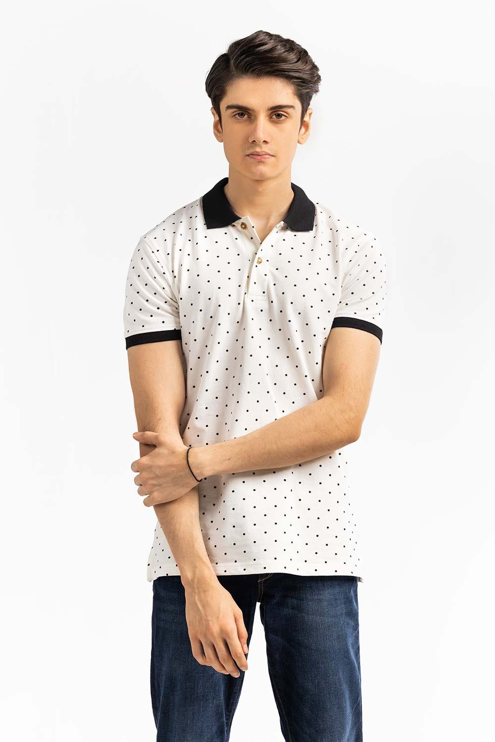 White Printed Polo PKP-PRINT-D12