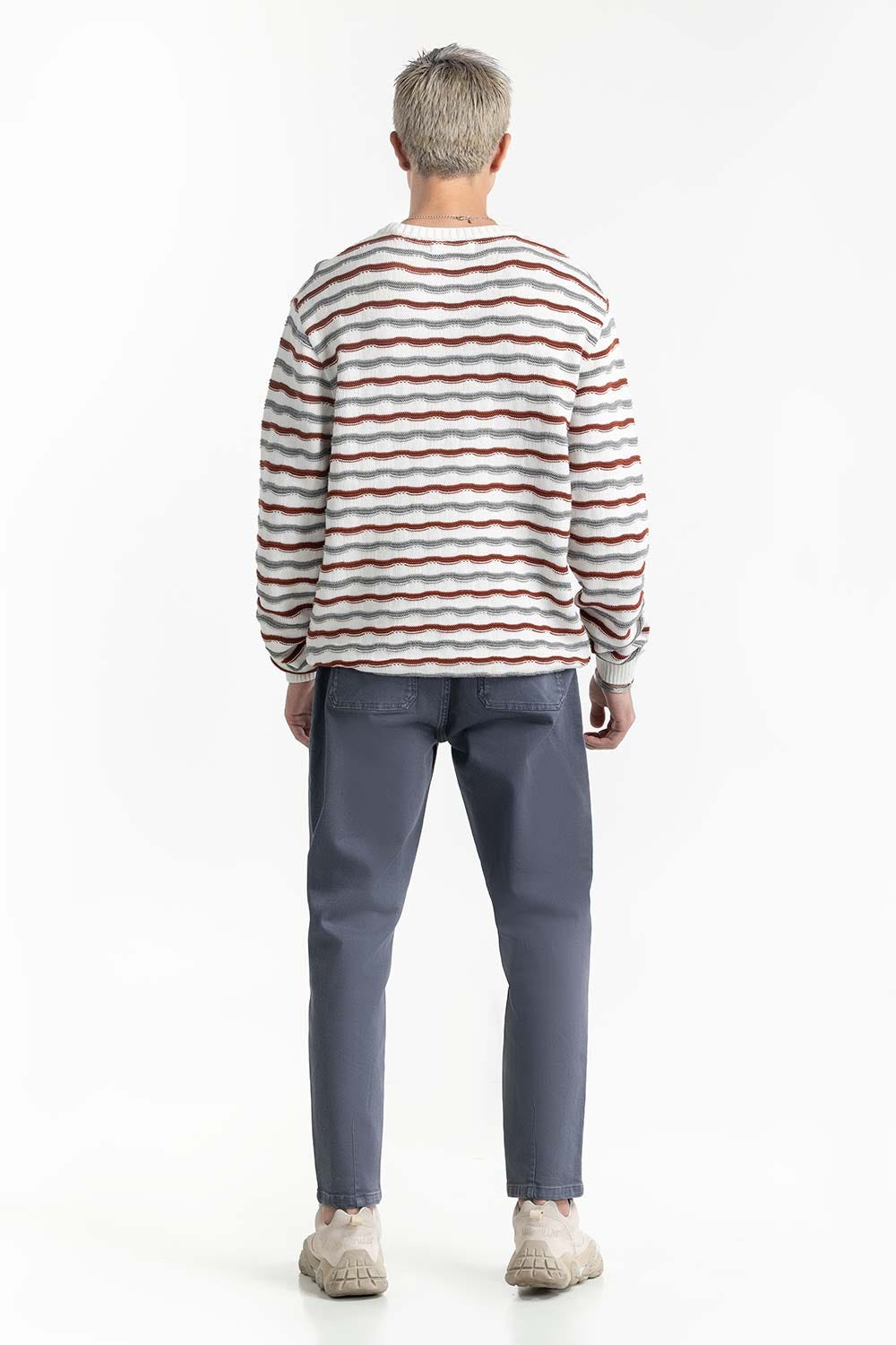 White Striped Sweater 224-111-001