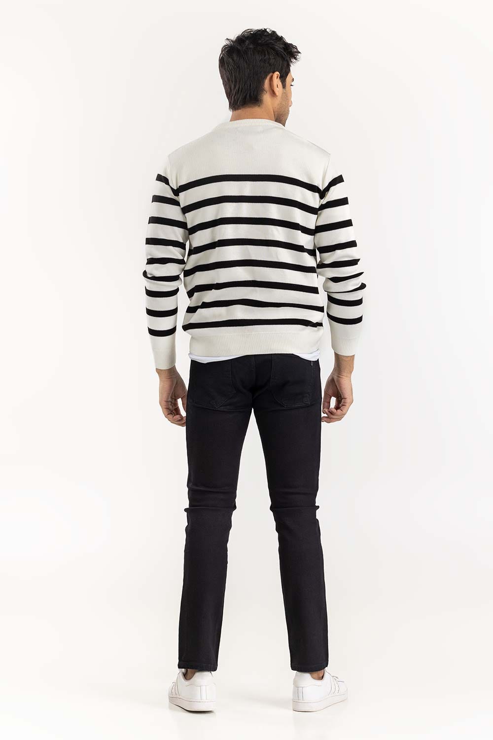 White Striped Sweater SWT-FFSCN22-100