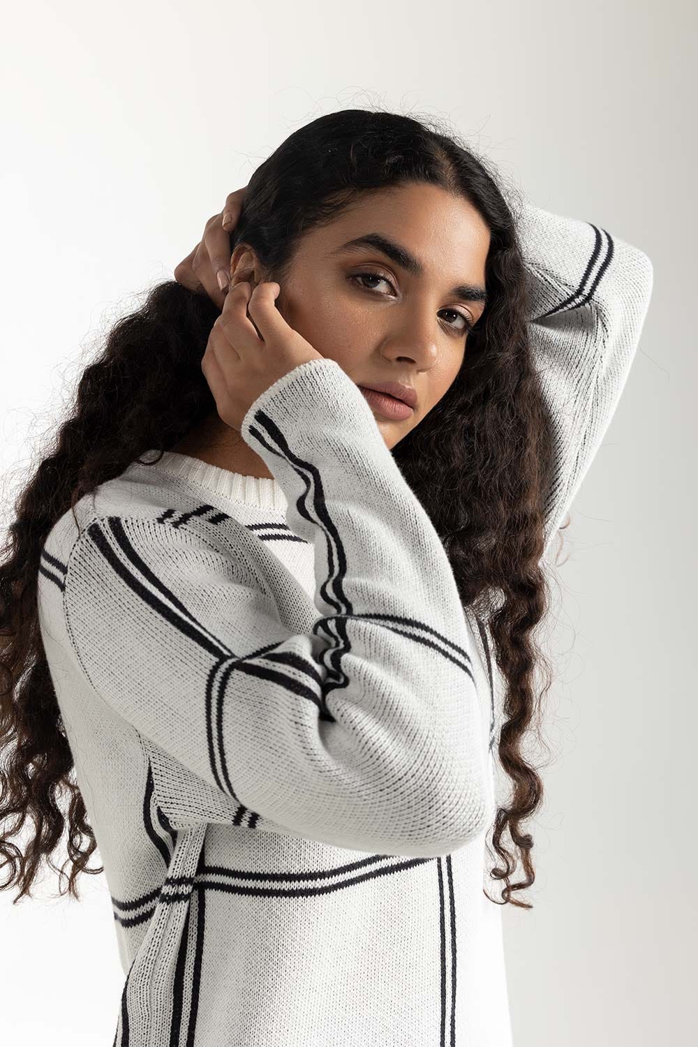 White Sweater Dress 224-211-033