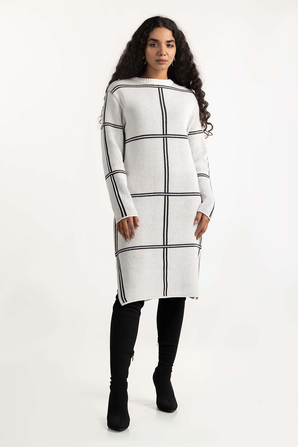 White Sweater Dress 224-211-033