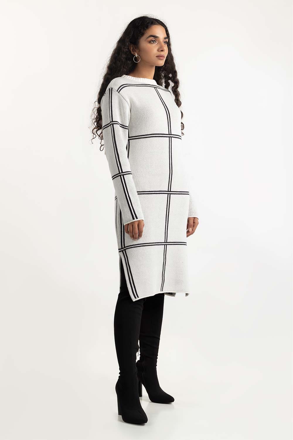 White Sweater Dress 224-211-033