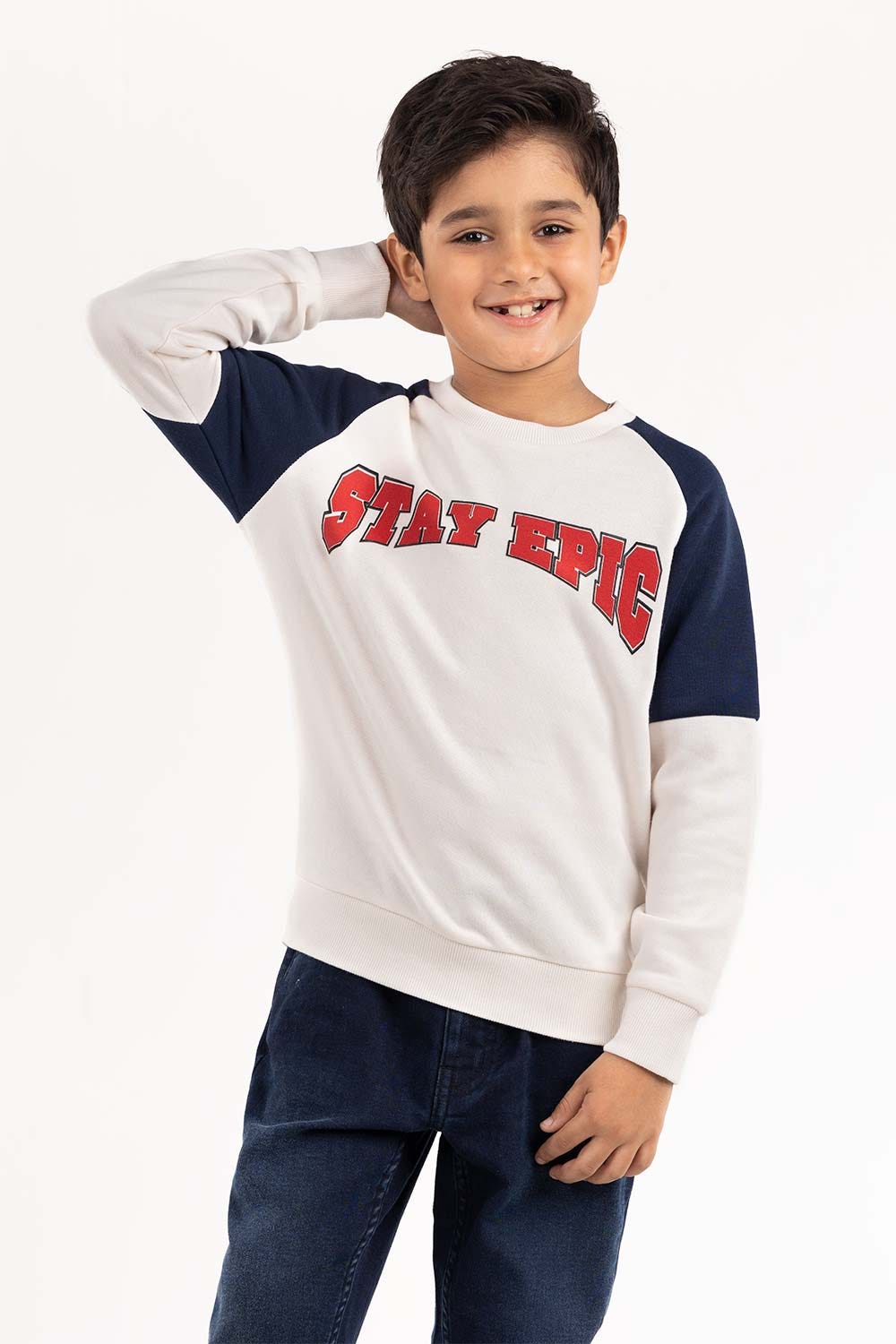 Junior Boy White Sweatshirt 224-312-002