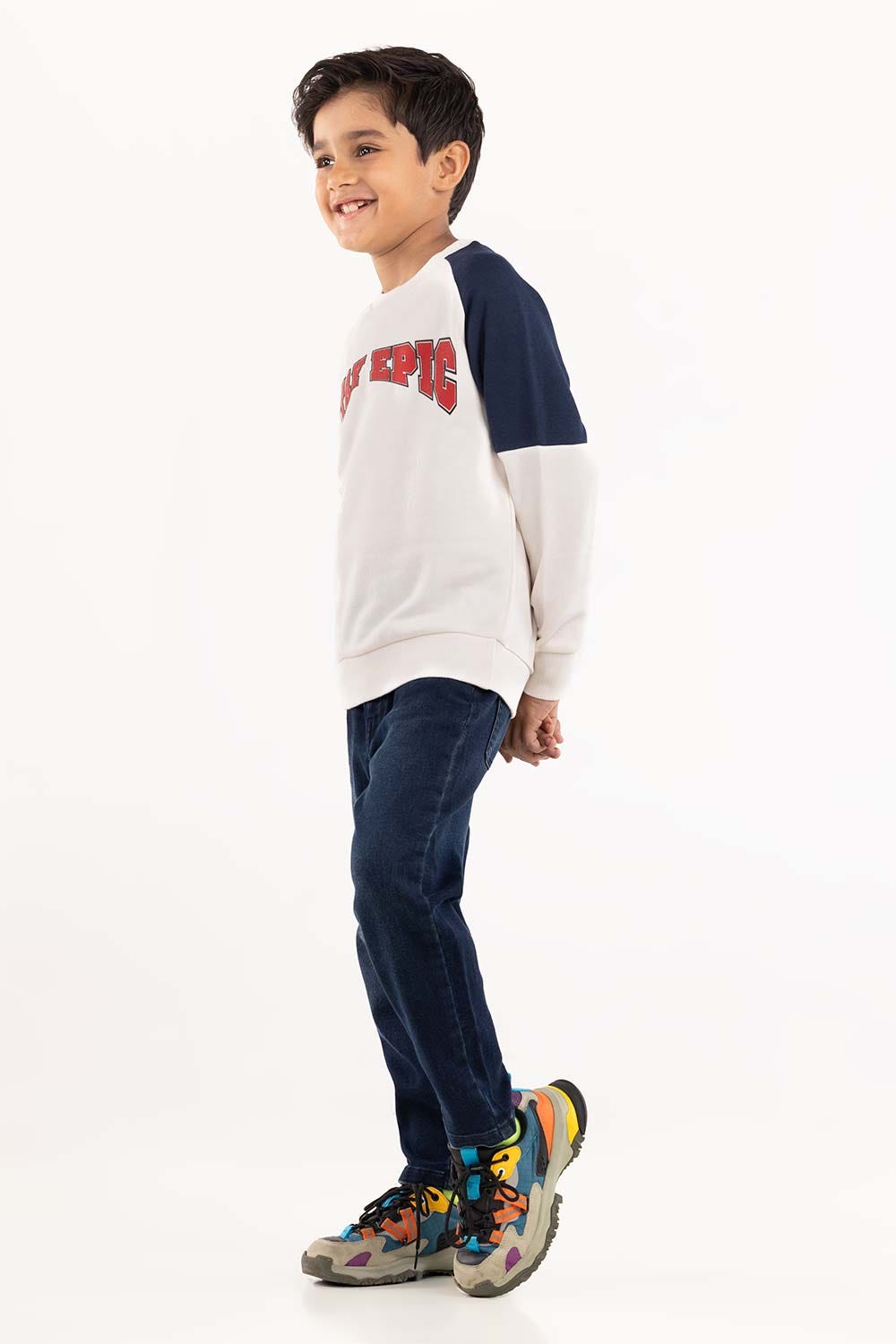 Junior Boy White Sweatshirt 224-312-002