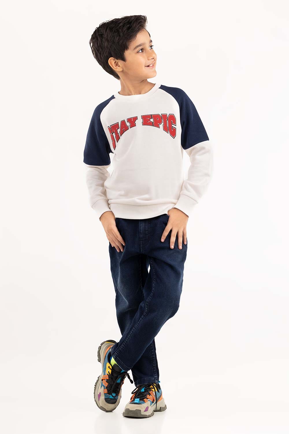 Junior Boy White Sweatshirt 224-312-002