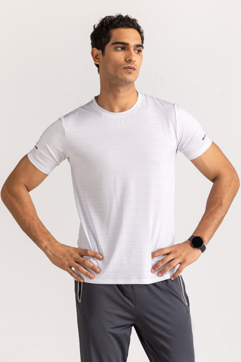 White Textured Tee AW-TS24-018