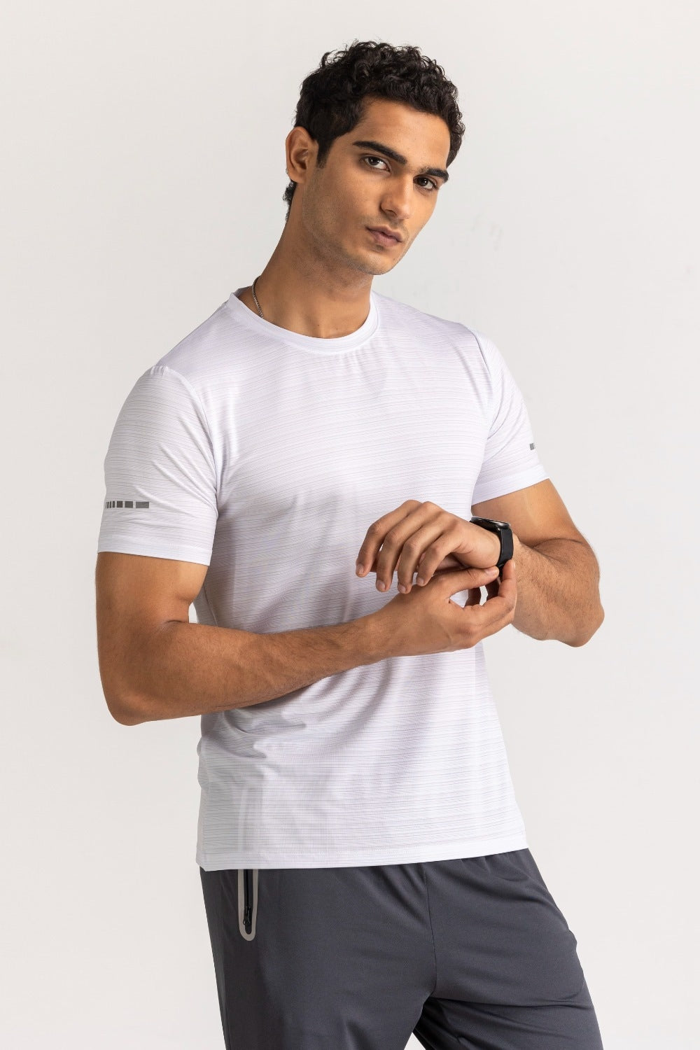 White Textured Tee AW-TS24-018