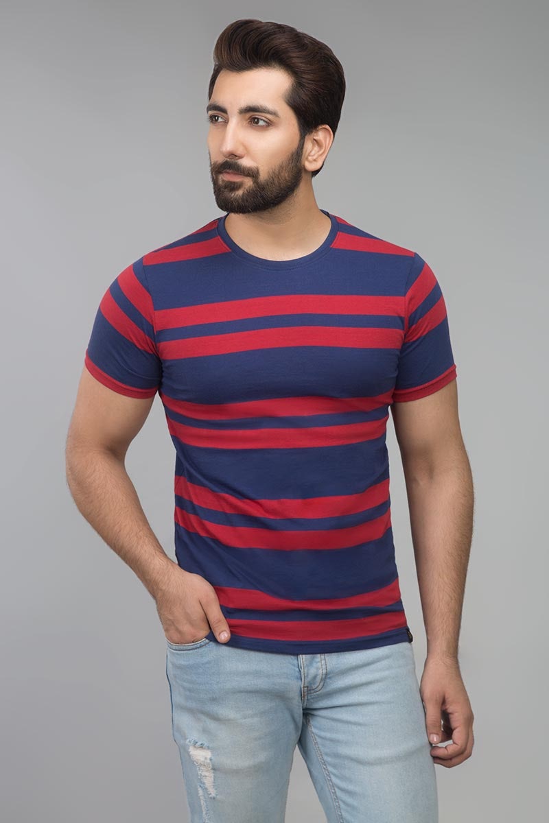 Navy & Red Fashion Tee YD-URB-TEE-D07-01