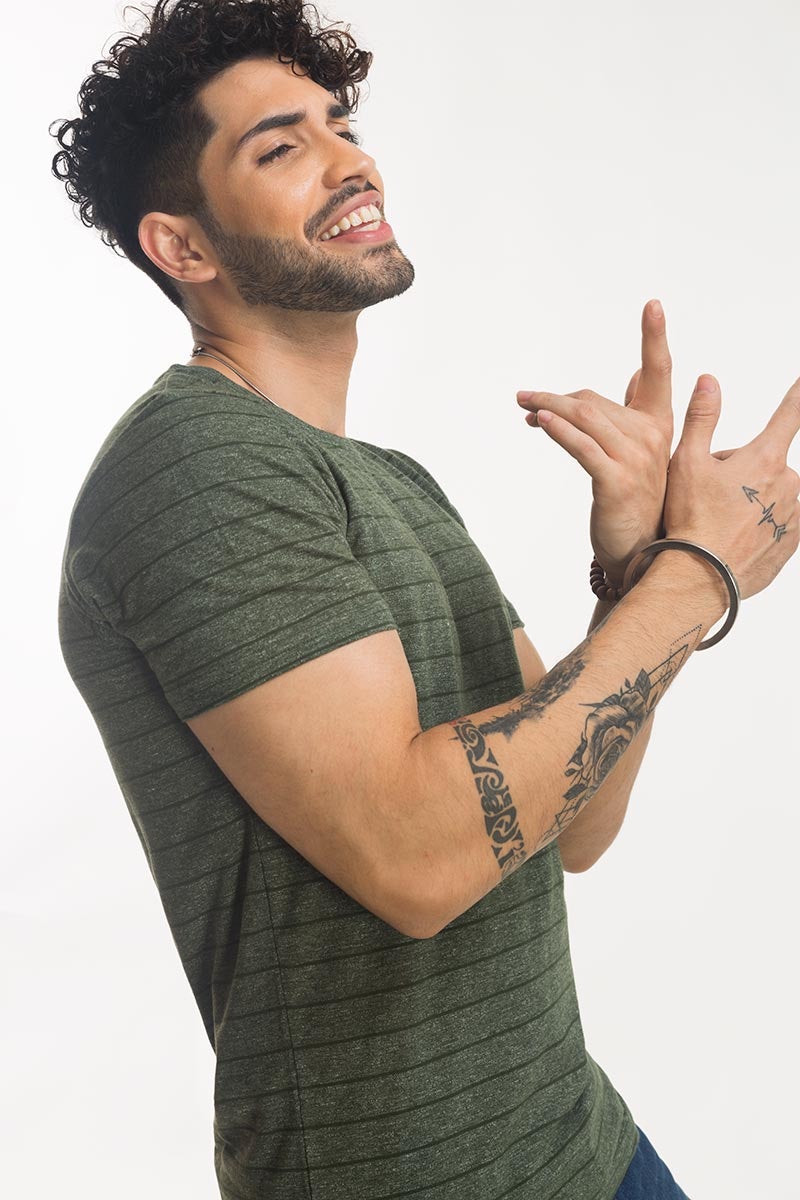 Multi Green Fashion Tee YD-URB-TEE-D09-02