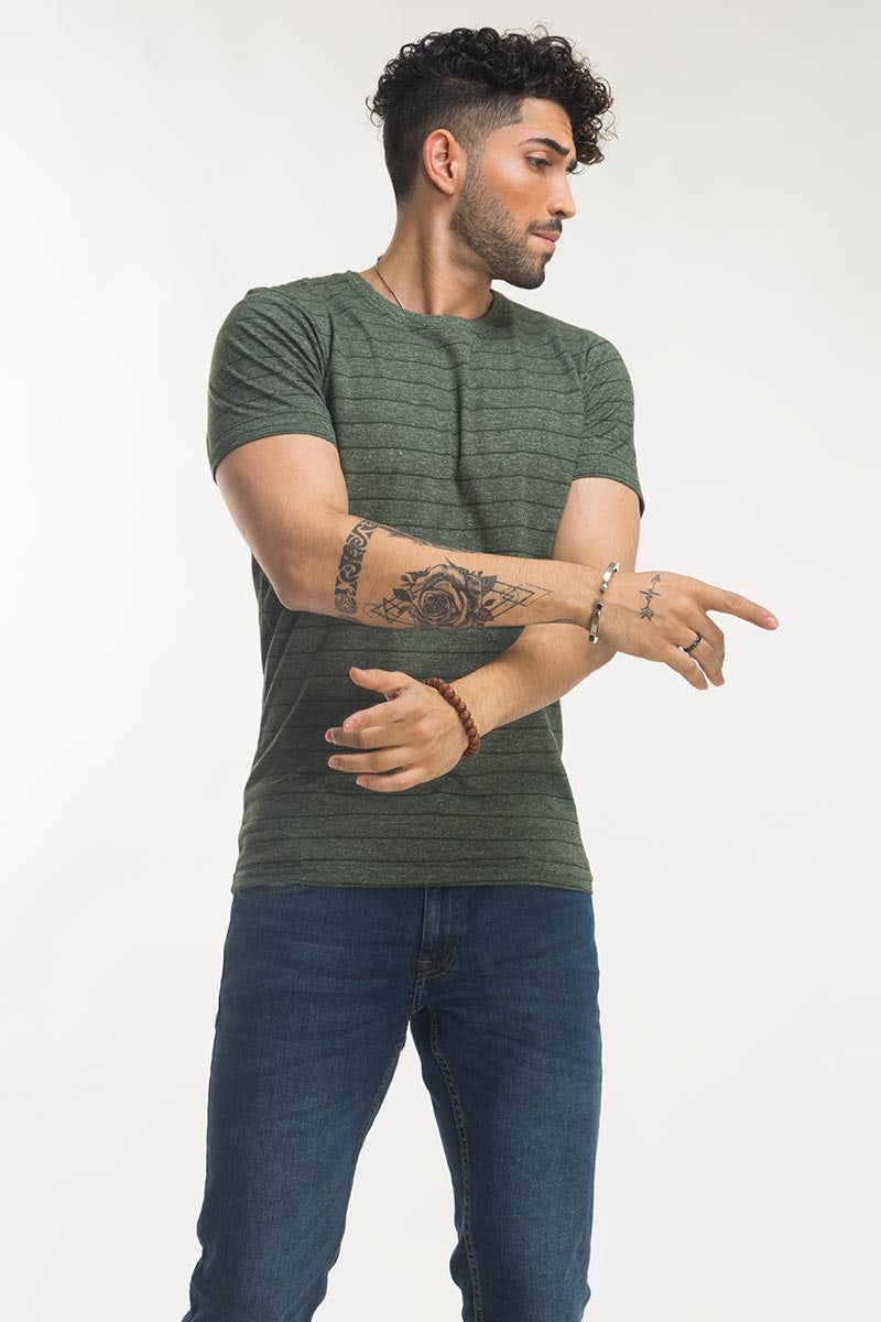 Multi Green Fashion Tee YD-URB-TEE-D09-02