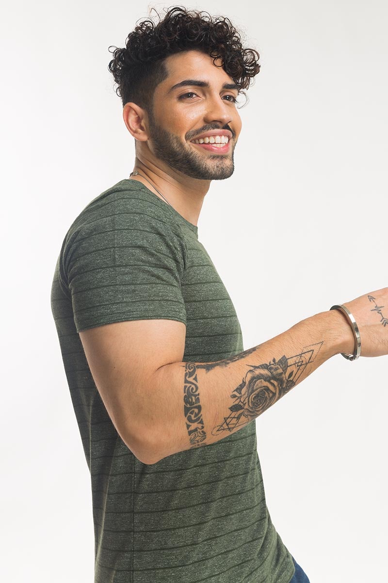 Multi Green Fashion Tee YD-URB-TEE-D09-02